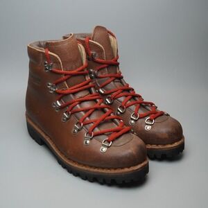 Raichle Mens Brown Leather Hiking Mountaineering Boots Vibram Sole Size 8.5M‎